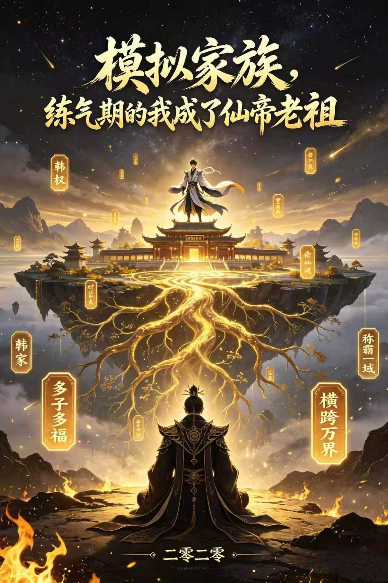 《模拟家族，练气期的我成了仙帝老祖》封面